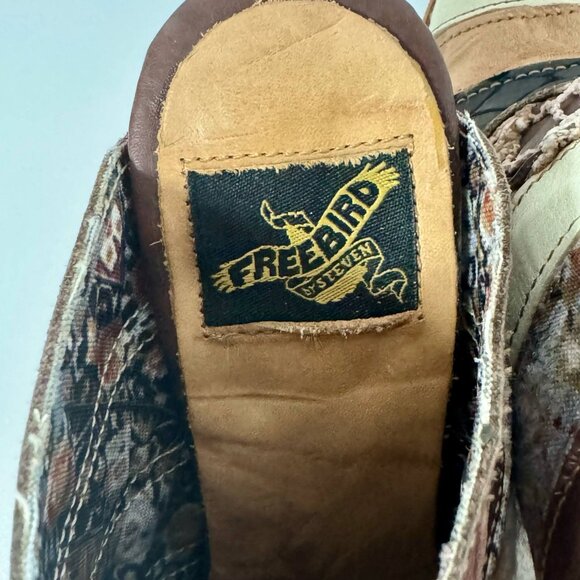 Freebird by Steven FB-BUDHA Heeled Sandals Size 6 Boho Patchwork Western Mule - Picture 13 of 16